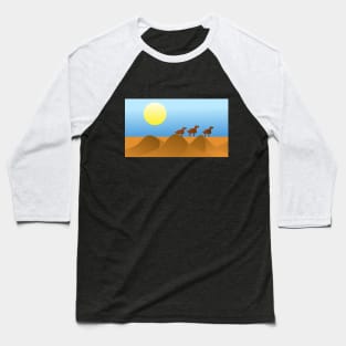 Camels in Desert Landscape Baseball T-Shirt